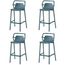 1 Kit 4 Banquetas Altas Enjoy Rivatti 95 cm -Altura- em PP Cor Azul Aura Empilhavel com Protecao UV